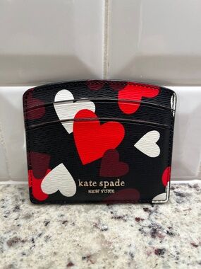 Kate Spade Celebration Hearts Card Holder EUC